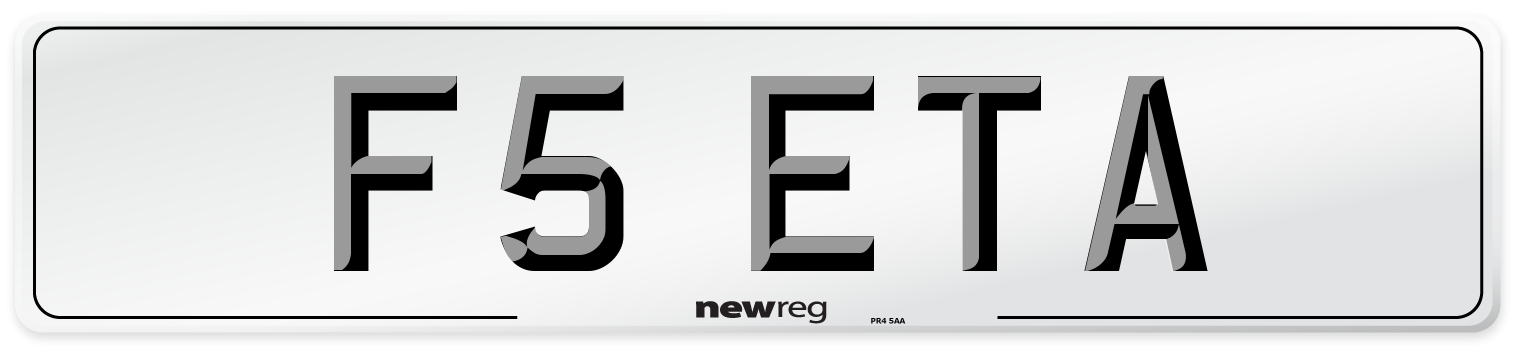 F5 ETA Number Plate from New Reg